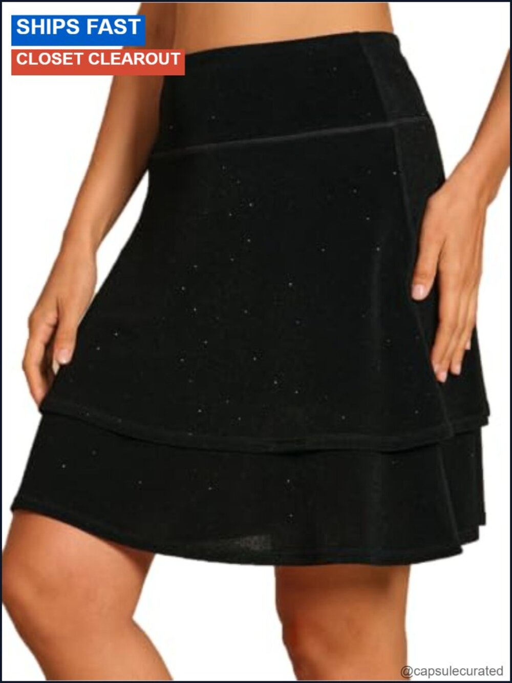 Sparkle Golf Skort 19" High Waisted Tennis Skort UPF 50+